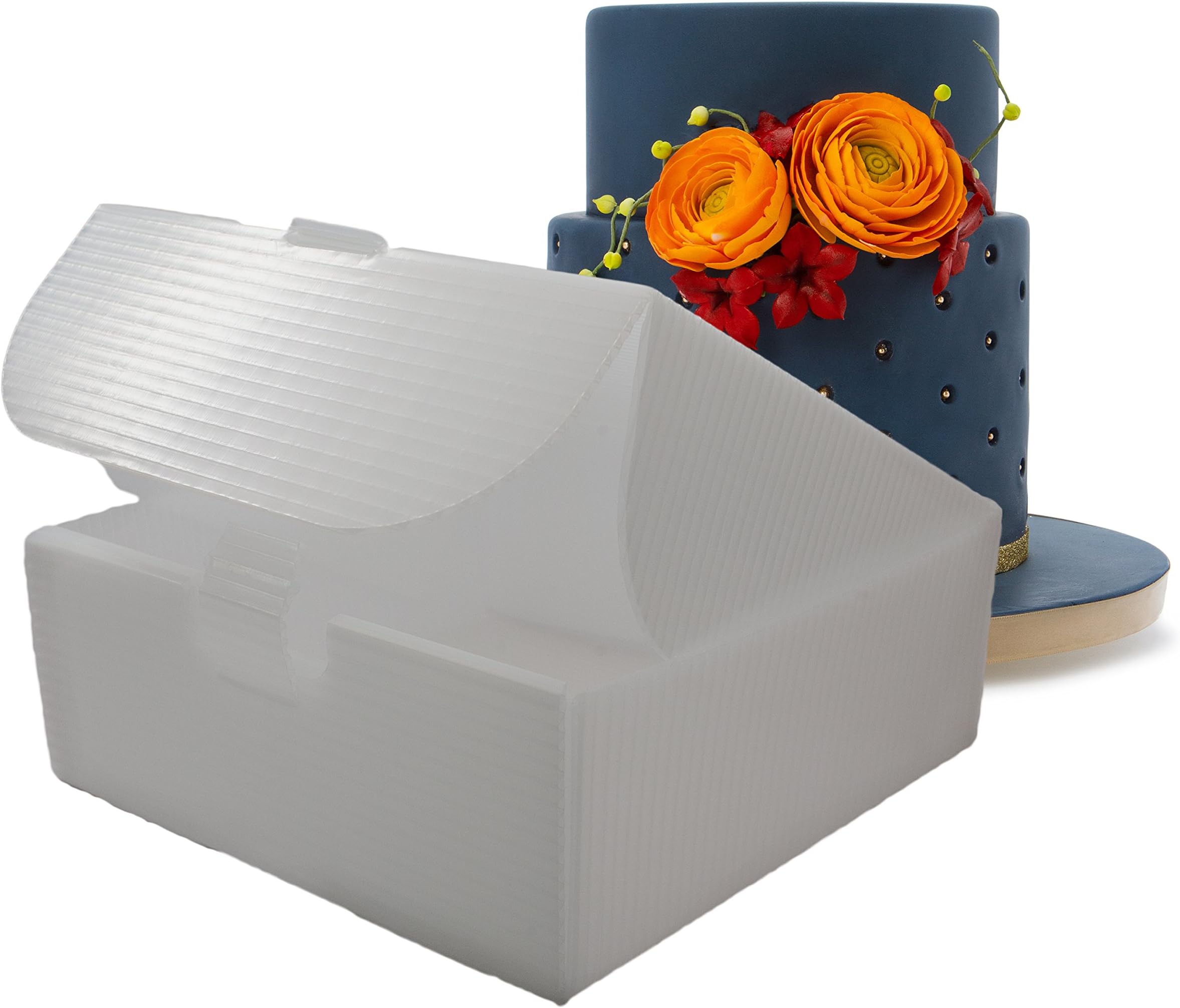 Set of 3 Cake Porter Interior Boxes for Transporting Cakes, Pies, Cookies, Cupcakes. Plastic Cake Box, Cake Carrier, Dessert Case, Cake Tiers, and Birthday Cakes, Three Pack