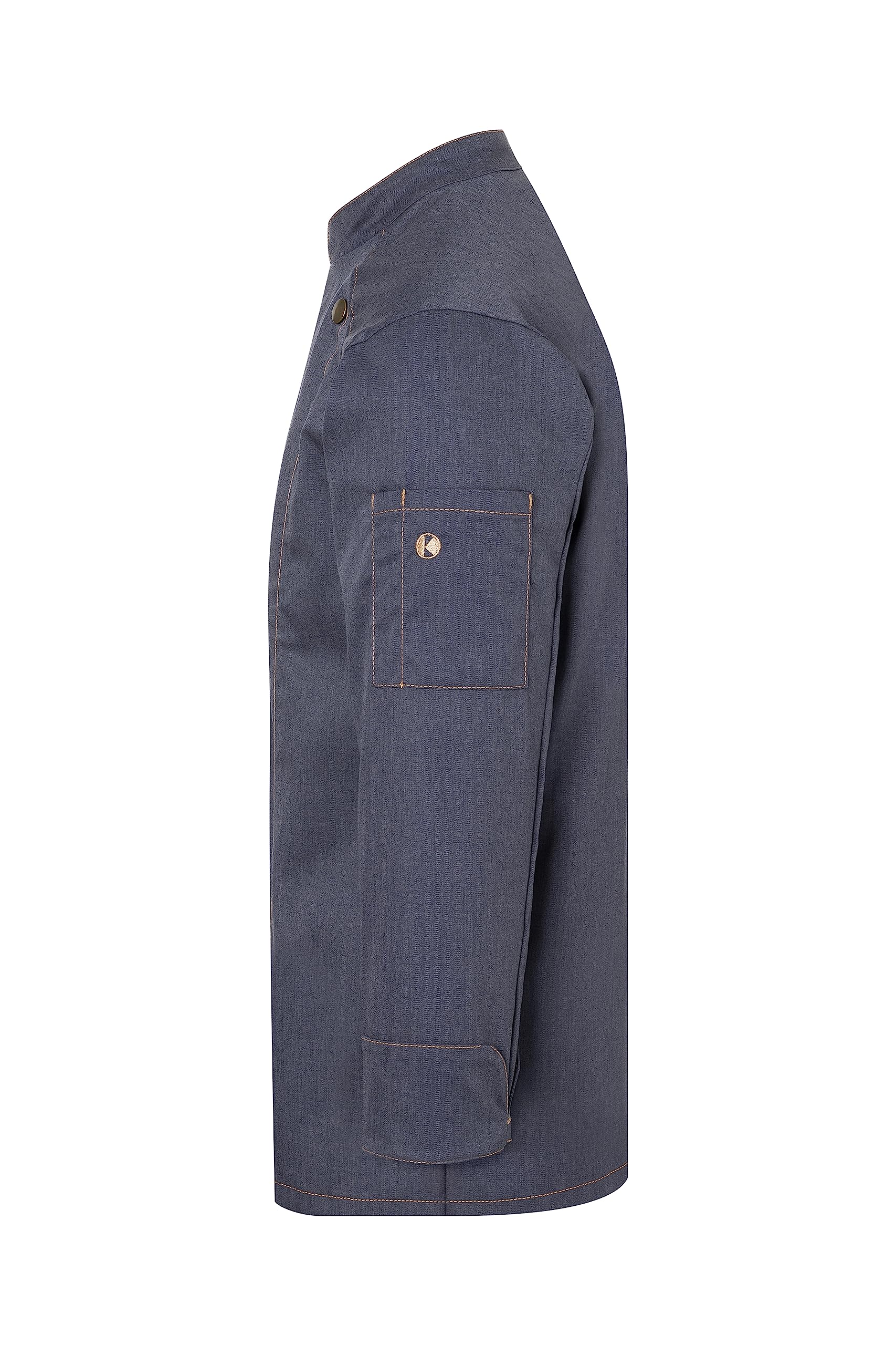 Karlowsky Herren Kochjacke Jeans-Style Druckknöpfe Stehkragen 65% Polyester/35% Baumwolle