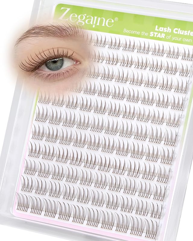 Cílios Postiços em Tufo Zegaine Castanho Natural, Curvatura C, 9–14 mm