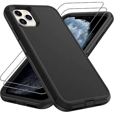 For iPhone 11 Pro Max Case,iPhone 11 Pro Max Case with 2Pcs HD Screen Protector, Mi...