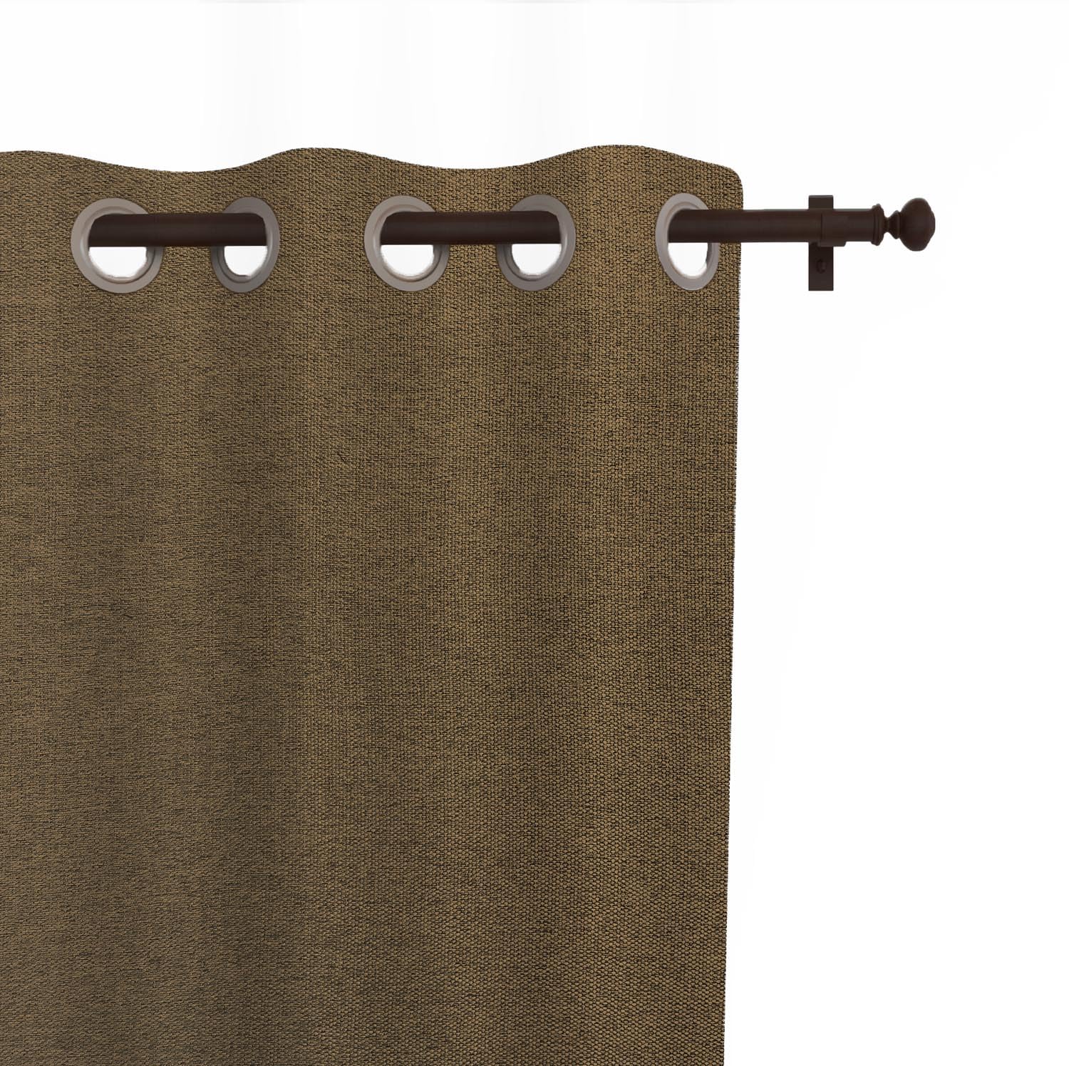 Soleil d'ocre, Arthur Curtain with Eyelets 135 x 250 cm Brown