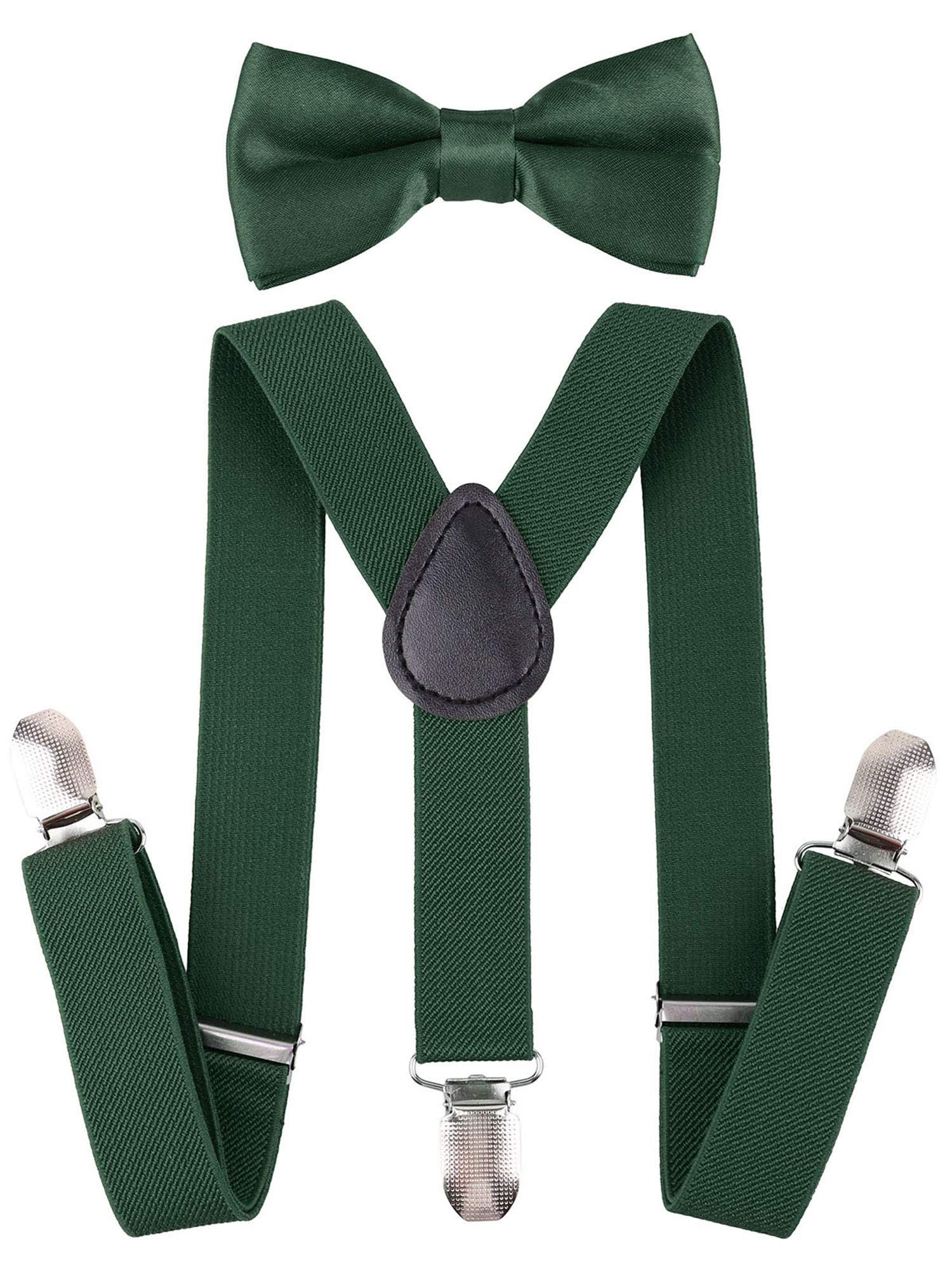 traderplus Men Elastic Suspenders and Bow Ties Set for Wedding, Formal Events
