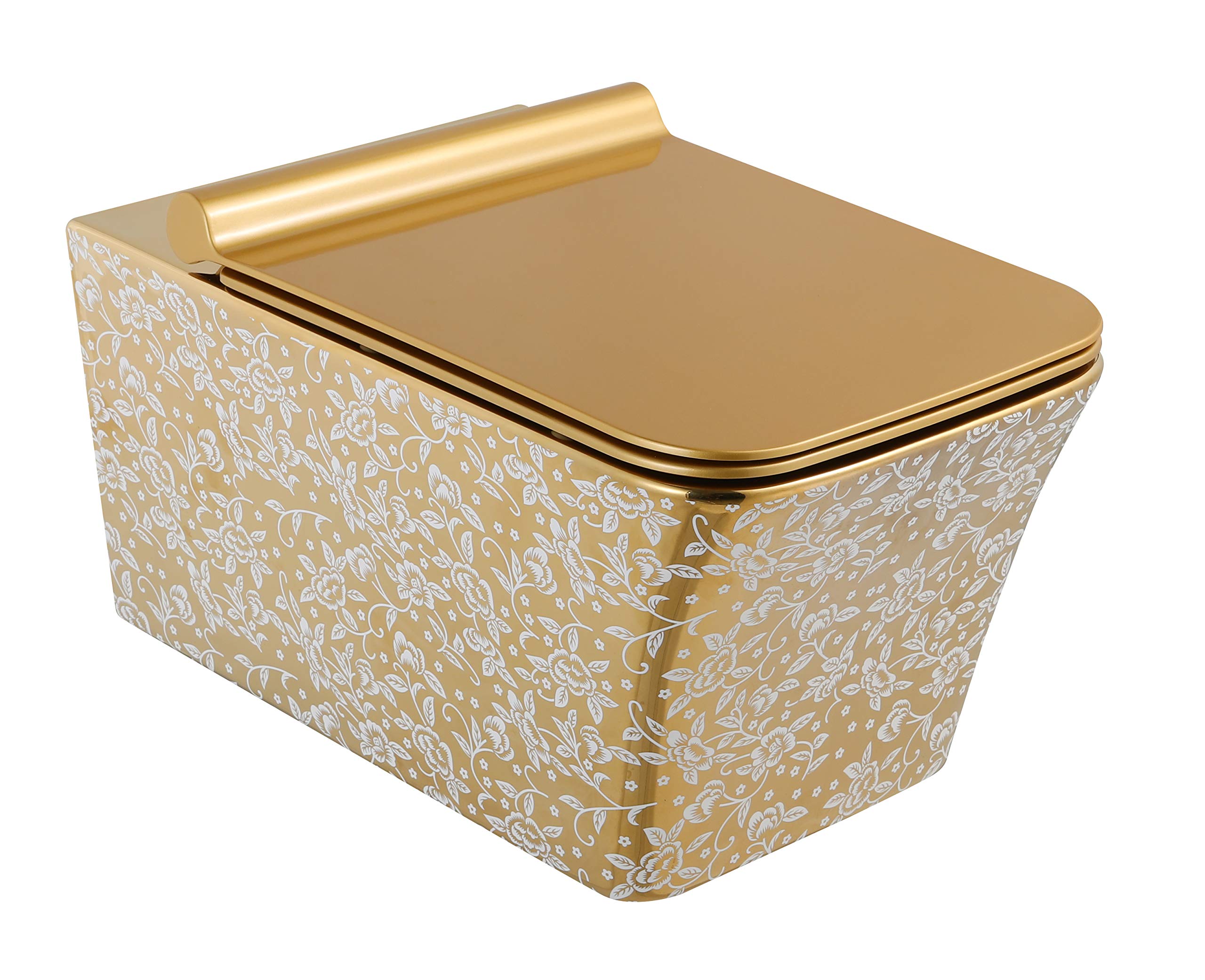 Ceramic Wall Mount/Wall Hung Western Toilet/Commode/Water Closet/Glossy Finish 50 X 36 X 36 cm (White) for Bathrooms (Gold White 2) (B0BHDQ544M) Amazon Price History, Amazon Price Tracker