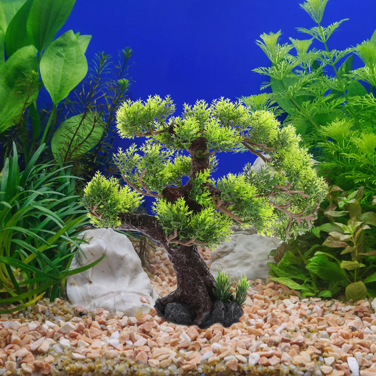 Healeved Albero paesaggistico Albero in resina per la decorazione Albero in resina Ornamento per acquari Decorazione per acquari Acquario Pianta in resina Falso Bonsai Albero Simulazione Albero Pianta