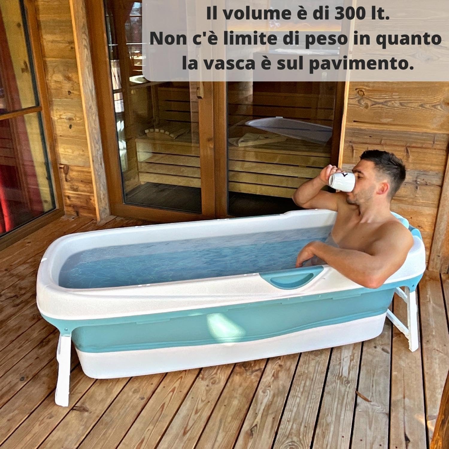 CRS Vasca da bagno pieghevole per adulti | Dimensioni: 158 cm | ideale per piccoli bagni | ortatile da posizionare sotto la doccia