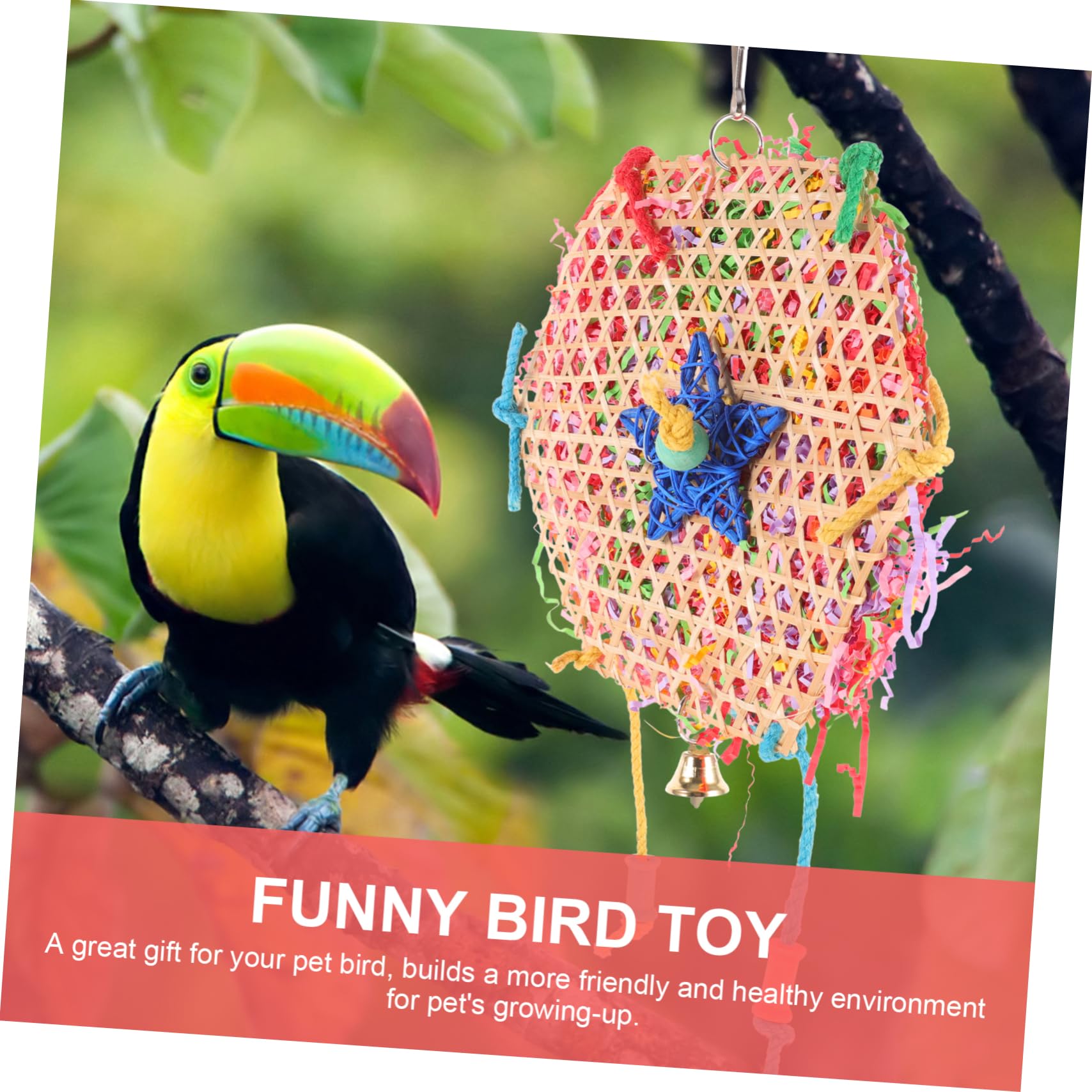 FRCOLOR 6piezas Juguete Colgante para Pájaros Juguete Divertido para Periquitos y De Masticar Natural De Cuerda para Jaulas De Aves para Mascotas
