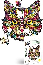 Webby Cat Jigsaw Puzzle | Majestic Colourful Animal | Travel Game | Zentangle Art Design Wooden Puzzle Toy for Kids & Adults (25 Pieces)