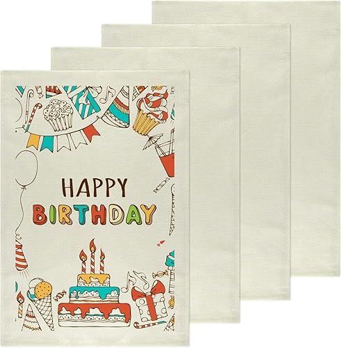 PLULON 4 banderas de jardín en blanco de arpillera para jardín, bandera de jardín para patio, jardín, patio, decoración del hogar al aire libre, 12