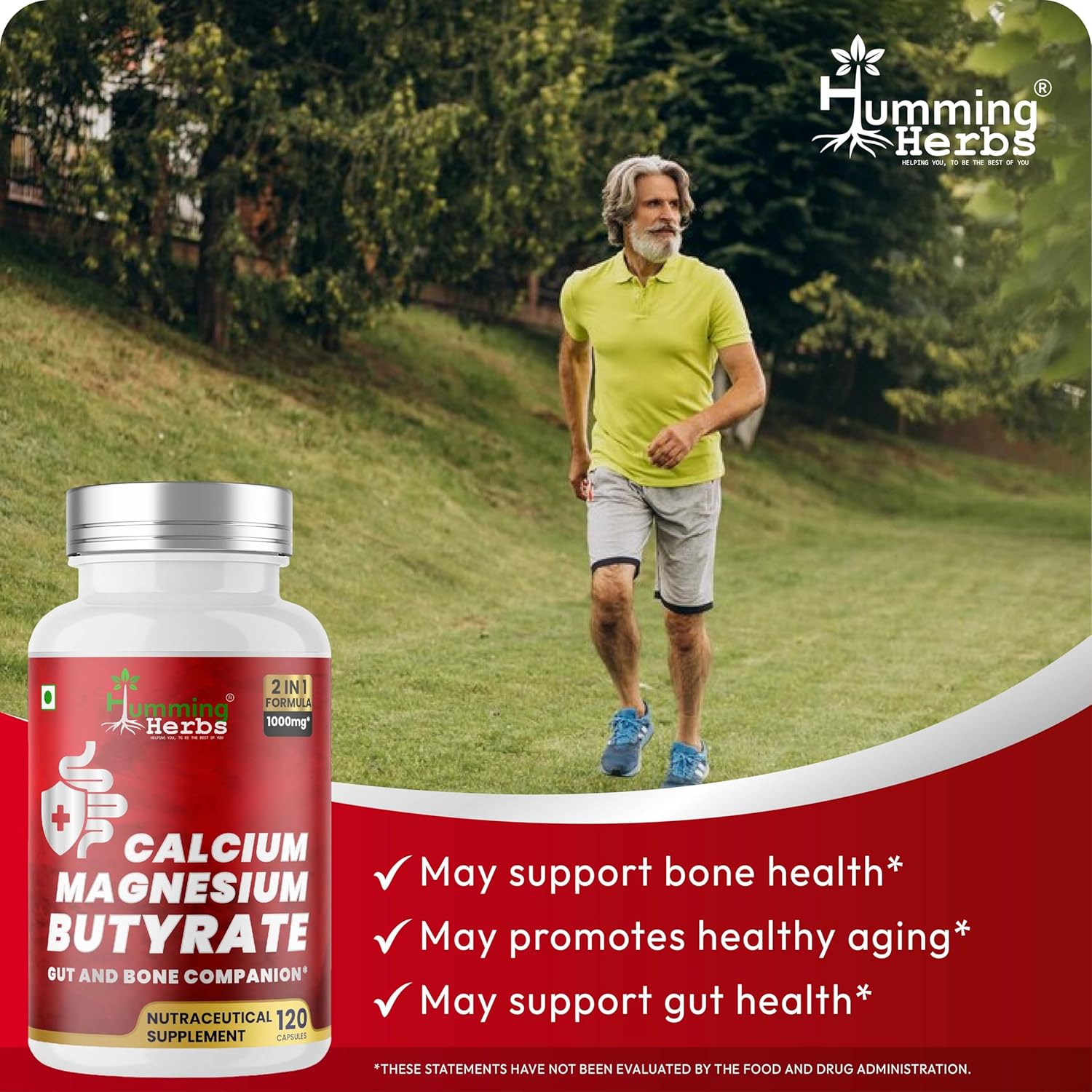 Humming Herbs Calcium Magnesium Butyrate Capsules (120)