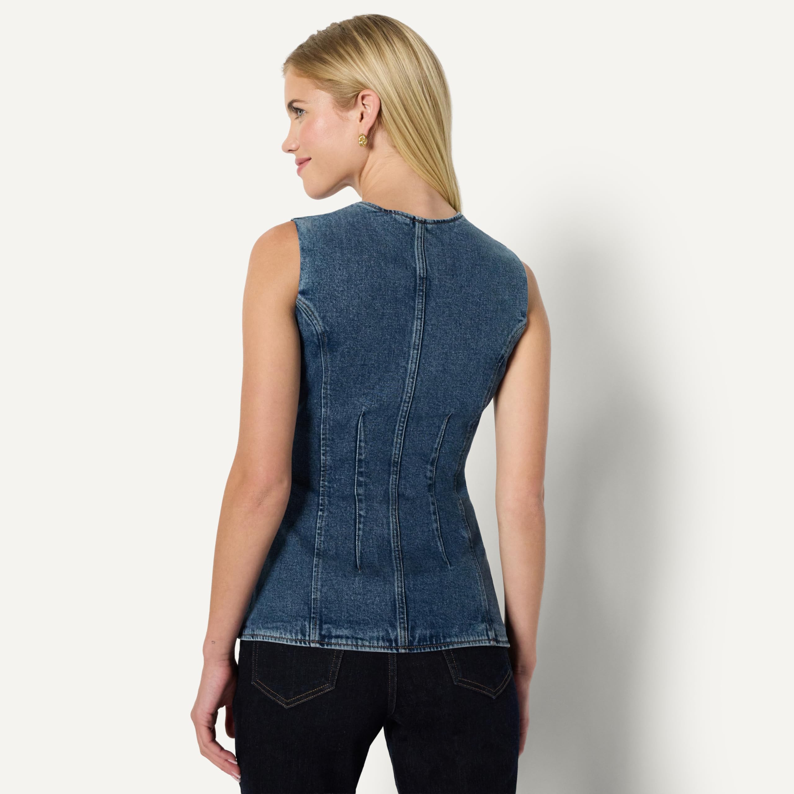 Amazon Essentials Chaleco Vaquero Abotonado de Corte Regular Mujer