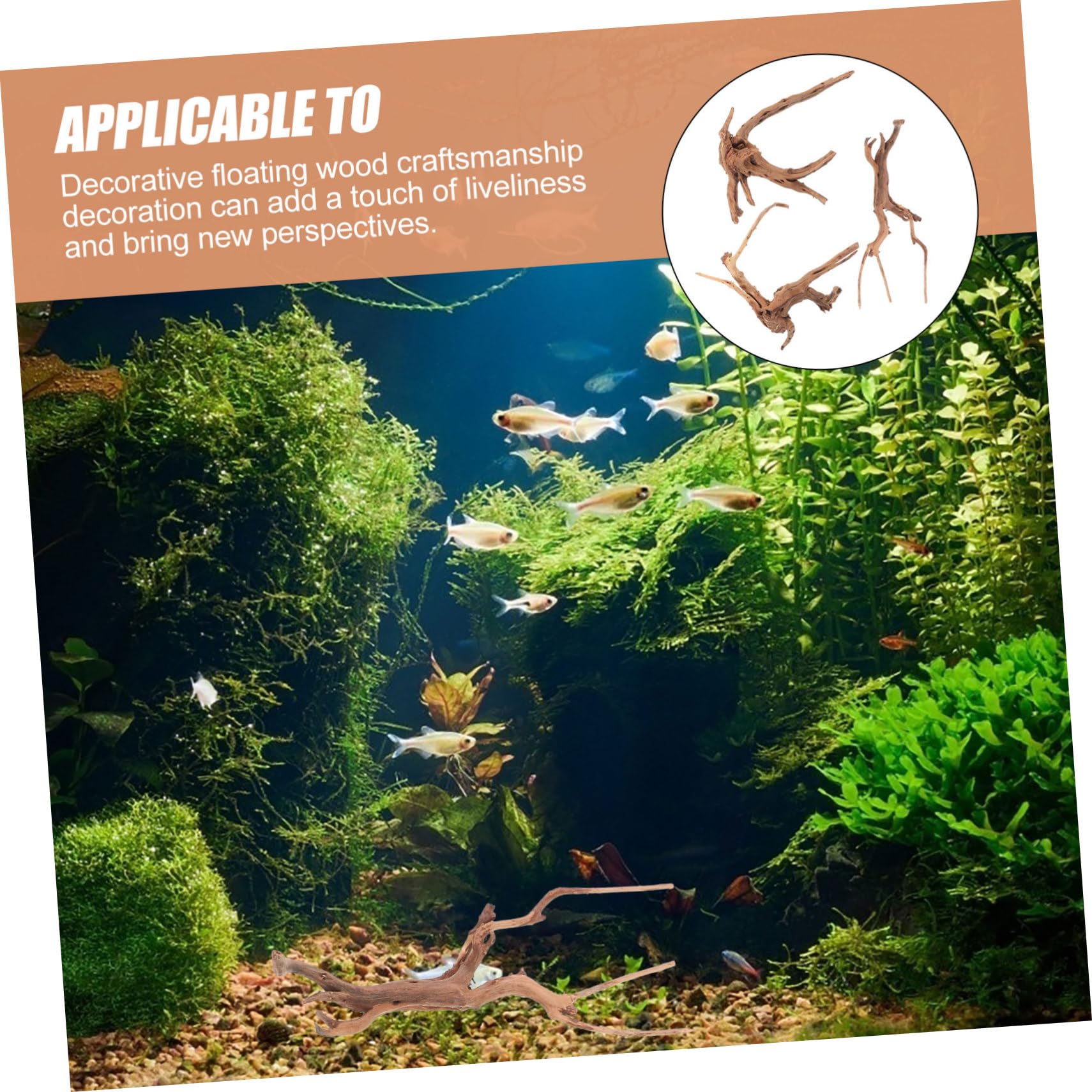 BESPORTBLE Malaysian Driftwood for Aquarium Decor - Natural Driftwood Branches for Fish Tank and Reptile Terrariums - 4 7 Inch Pack of 3