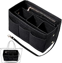 Fentar Tote Feltro Organizer da Borsa Donna, Interno Borsa Organizer con Scomparti Multipli e Zip, Inserto dell'organizer Bag per Marc Jacobs Tote Bag (L, Nero)