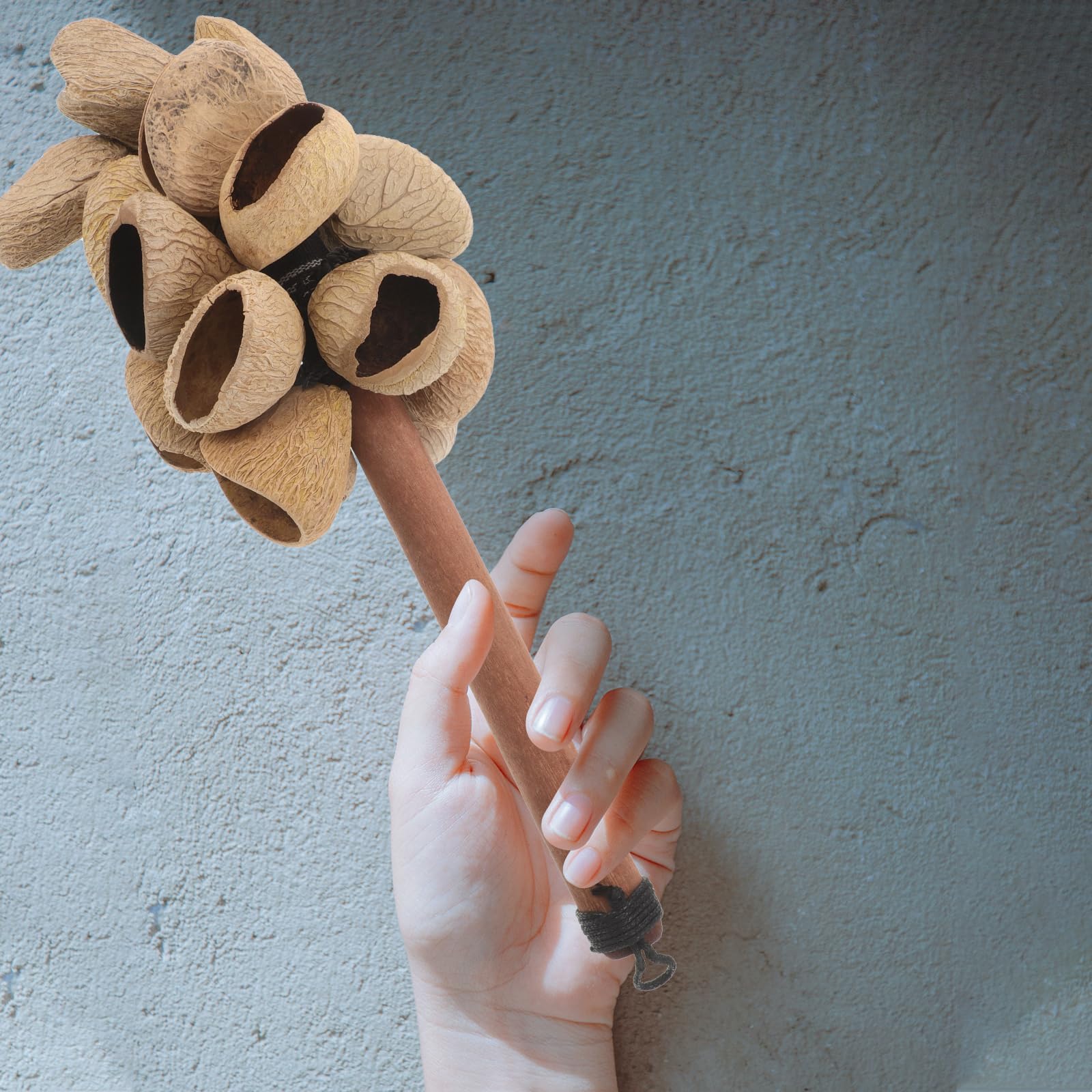 Vaguelly Maracas Africanas Tradicionales Bolas Rítmicas de Madera Instrumentos de Percusión Manual para Festivales y Fiestas Multiculturales Sonajero Africano