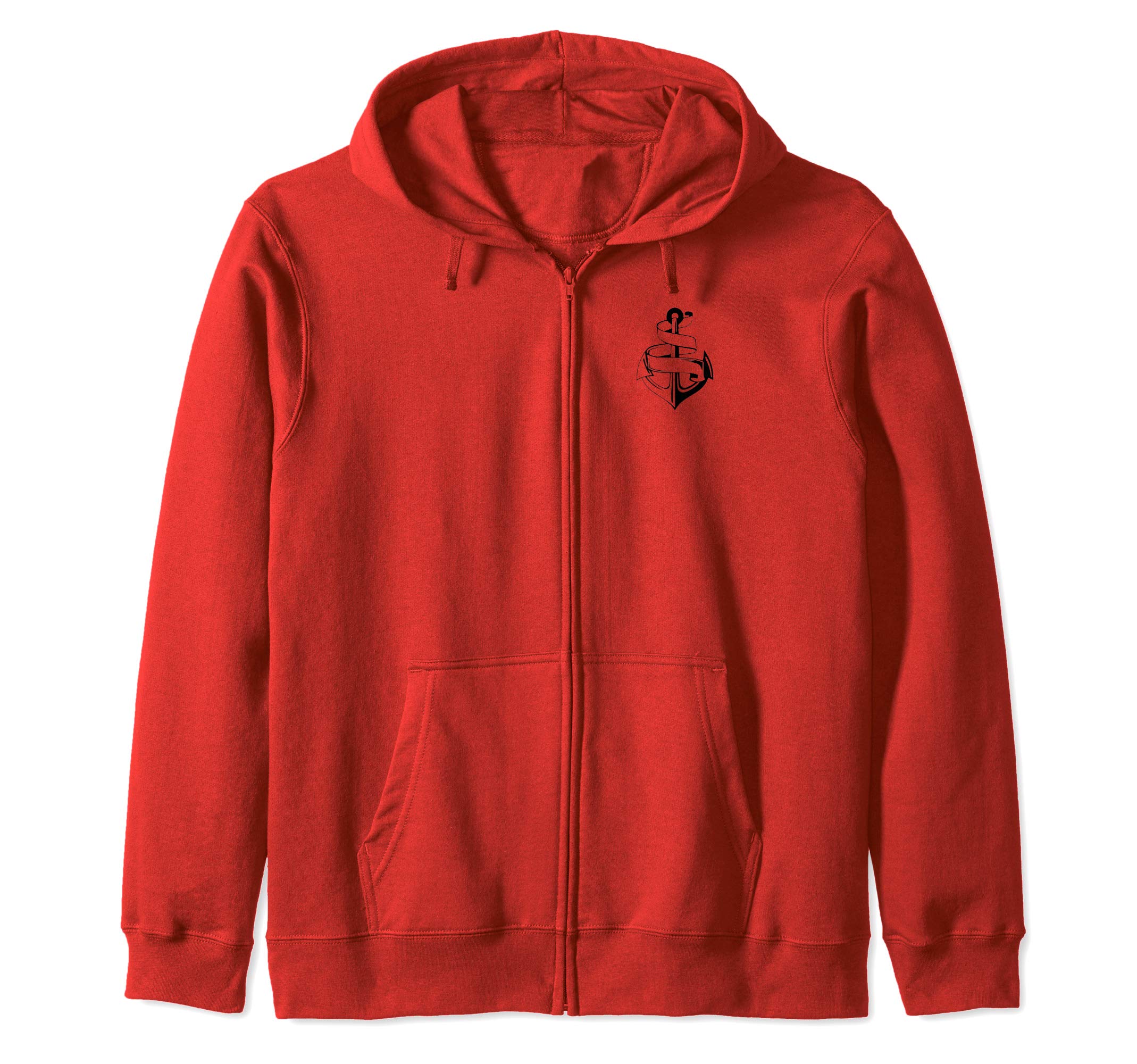 Amazon.com: Cool Anchor Red Zipper Hoodie Fall Winter Hooded 