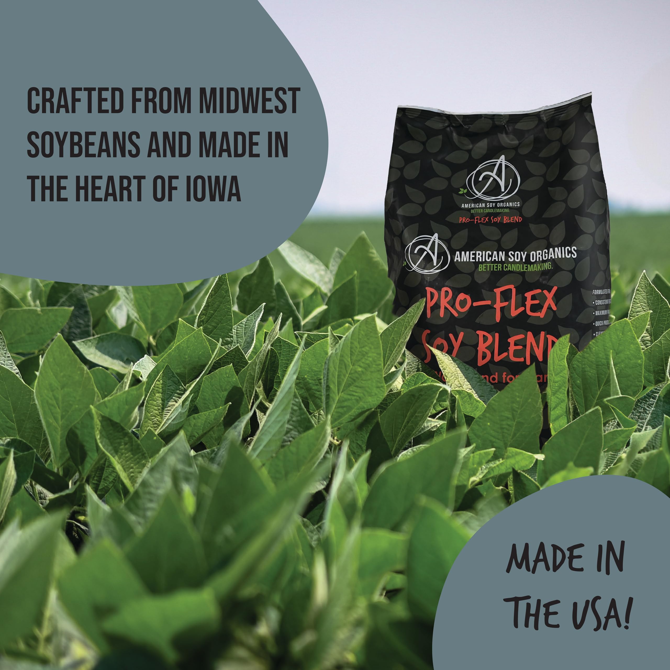 American Soy Organics Pro-Flex koraliki z wosku sojowego do produkcji świec – mieszanka wosku sojowego do kuchenki mikrofalowej – materiały do produkcji świec sojowych premium (pudełko 4,5 kg)