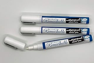Simply Remarkable Waterproof Chalk Pen to Write or Draw Custom Labels, Tags and More (Set of 3-1mm, White)