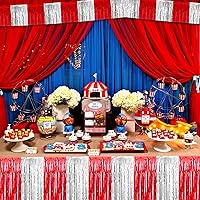 Vista 5 de Paquete de 10 guirnaldas de flecos metálicos de oropel de 10 pies para colgar en la pared, telón de fondo para flotador de desfile, decoración