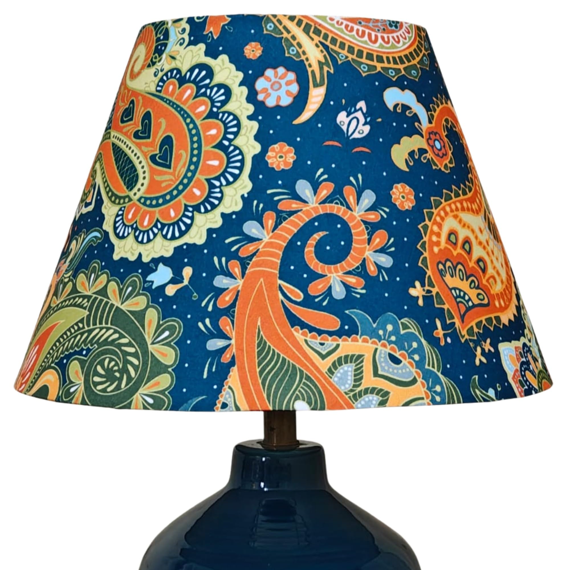 PALM TREE NooriWave Lampshade | Paisley Print | Handcrafted Fabric Table & Floor Lamp Shade for Home Decor (E27 Holder Compatible)-image-42
