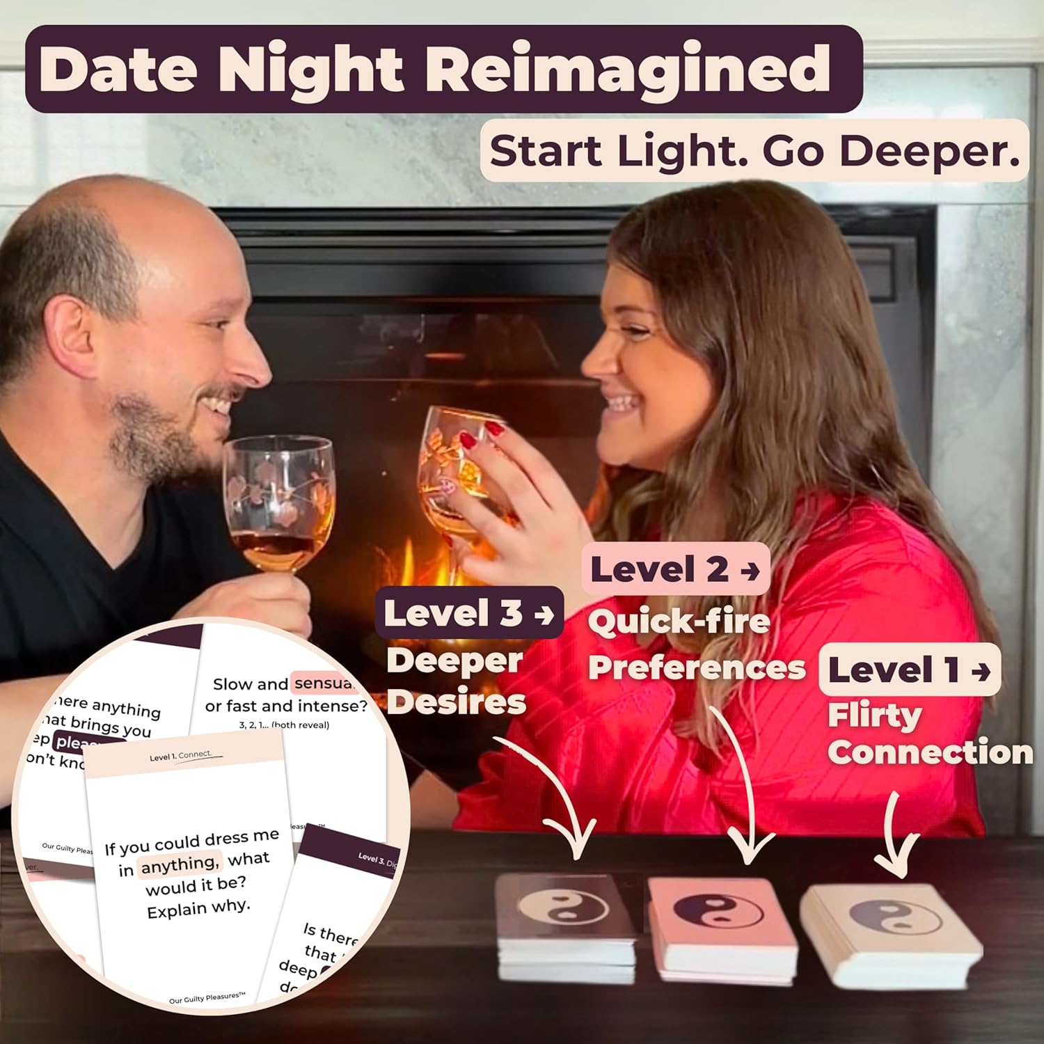 Couples Card Game Perfect for Date Night - The Best Spicy Conversation Cards - 120 Cards - 3 Exciting Levels - Image 4
