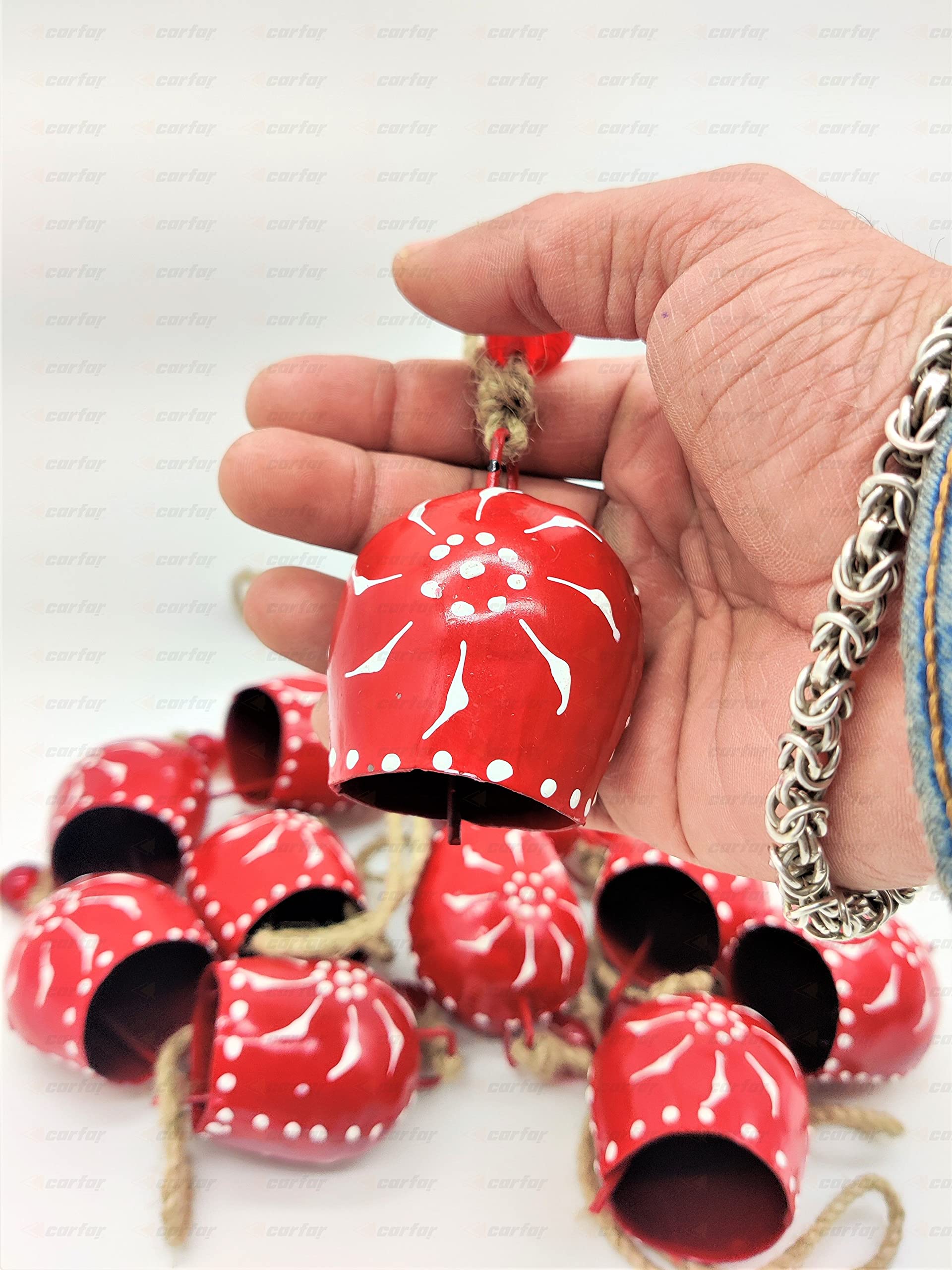 Zankie Campana per Mucca con Corda - Set di campanelli per Mucche rustici Vintage in Metallo su Corda - Campanelli per Mucche Lucky Harmony su Corda, Decorazioni da Appendere a Parete con