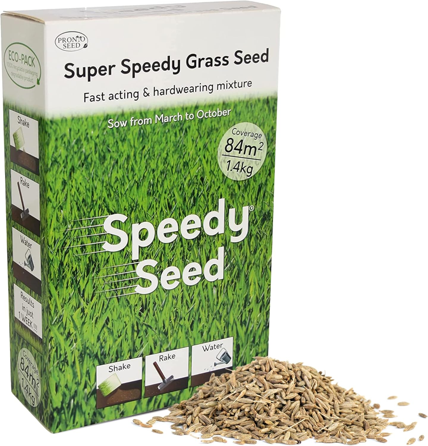 Pronto Seed Grass Seed 1.4KG Premium Quality 84 m2 Coverage for