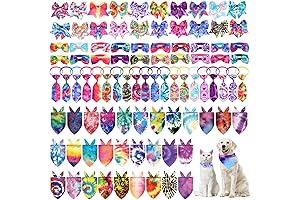 Reginary 120 Pcs Tie Dye Dog Bandanas Bulk: Fashion and Comfort for Your Furry Friend