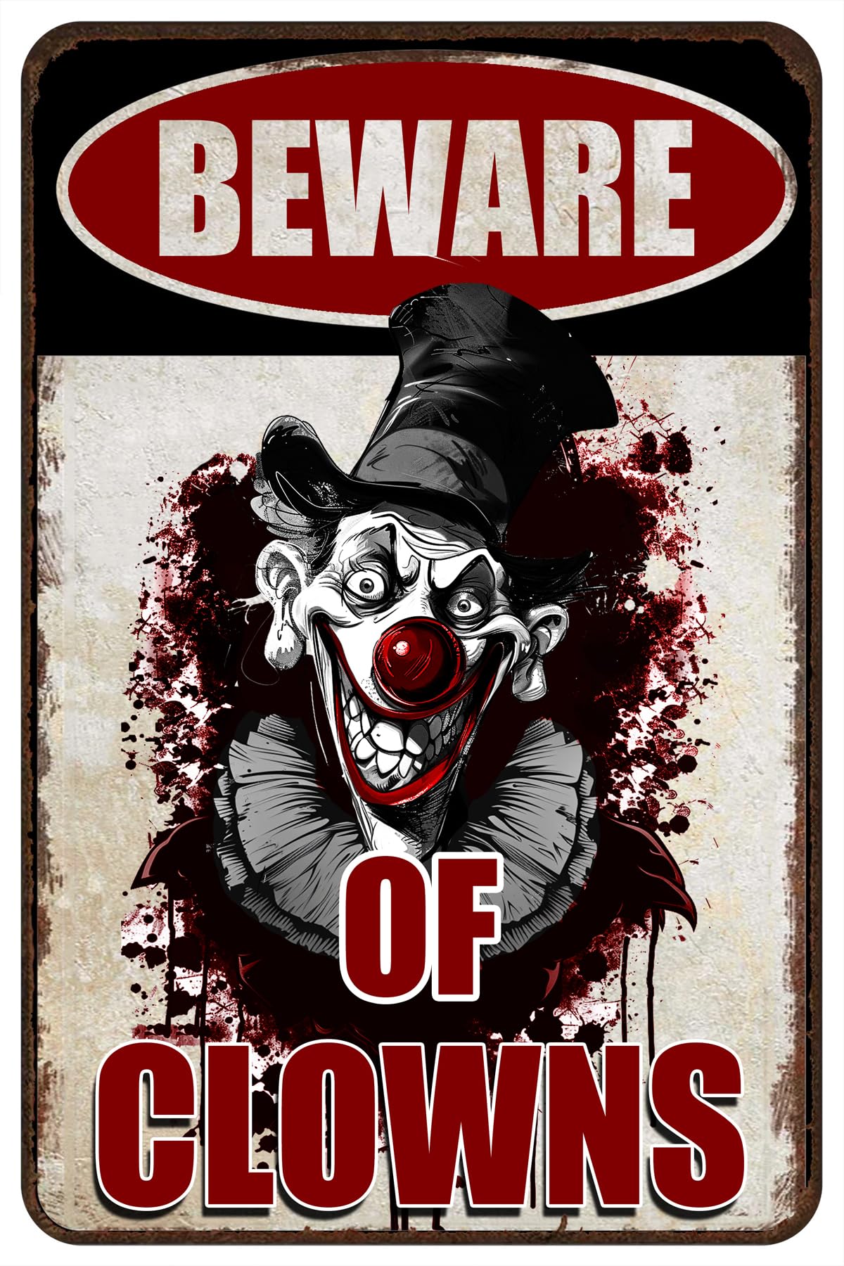 Ingzzaac Metalpostera4065 Halloween Signs Clown Decorations Creepy Stuff Scary Decor For Circus Yard Warning Metal Sign Beware Of Clowns 8"X12"