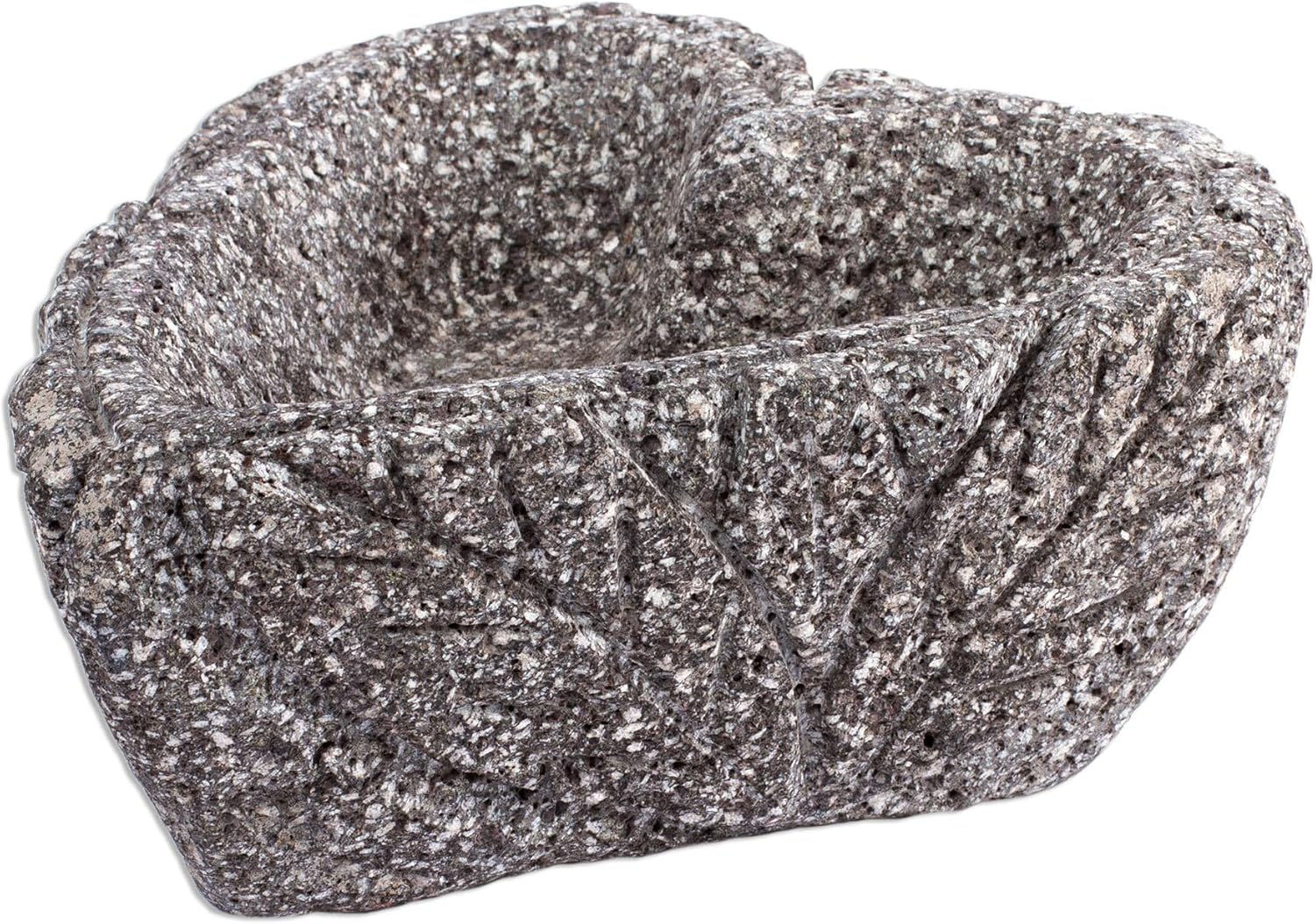 NOVICA Artisan Handmade Basalt Bowl Heart Shaped Stone from Mexico Tableware Serveware Serving Bowls Hacienda [4.3in H x 8.75in W x 9.5in D] 'Tradition of The Heart'