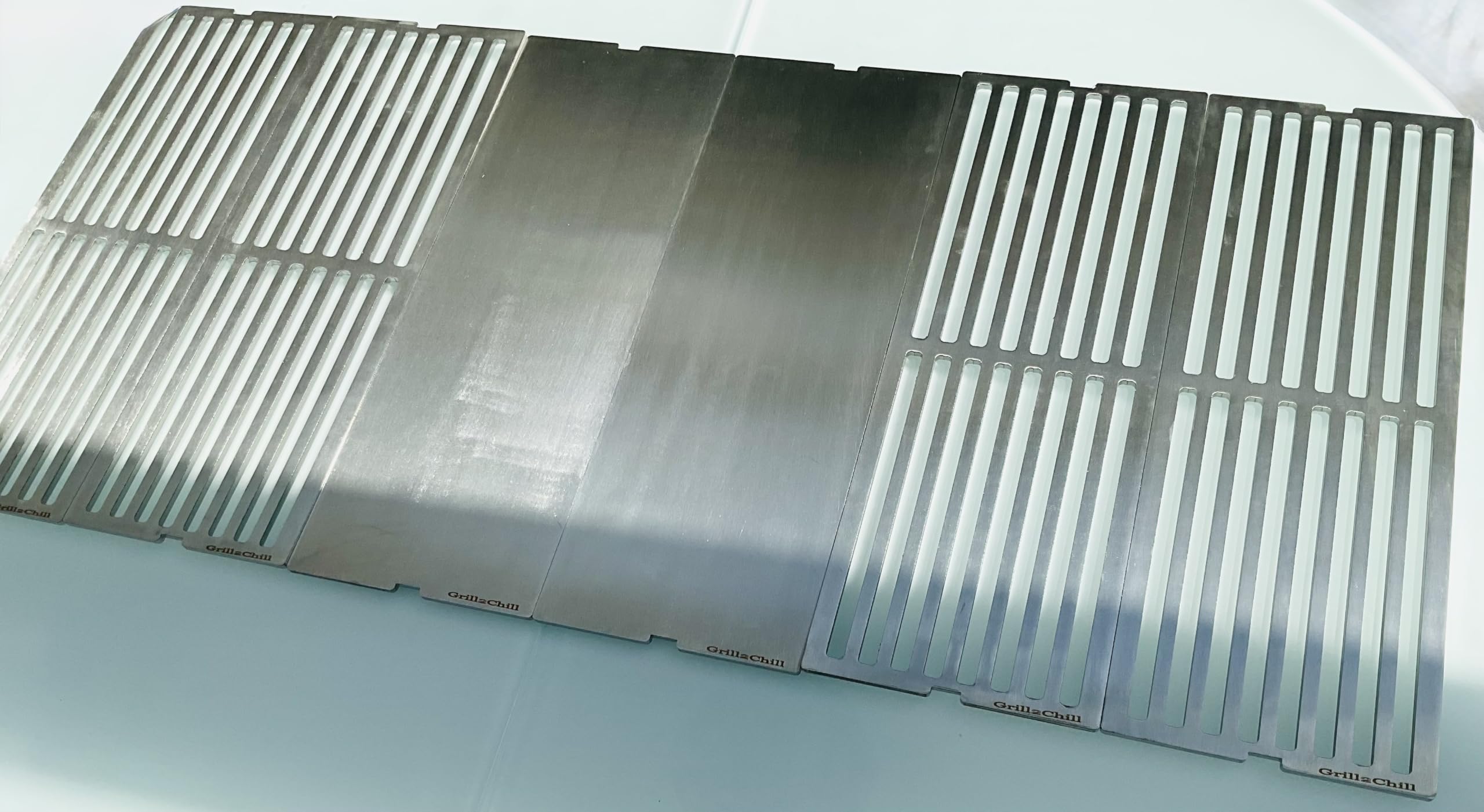 Ruszt do grillowania + płyta grillowa kombi stal szlachetna V2A 1.4301 p. f. Grills OUTDOORCHEF Kombi Heat X 515 RB / 515/245 / 545 RB / 4 ruszty po 160 x 440 mm i 2 plandeki po 160 x 440 mm = 960 x