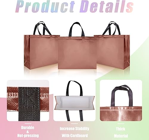 Miniatura 3 de cabzymx 15 bolsas de regalo reutilizables brillantes, bolsas medianas de regalo de Navidad para niños, Navidad, boda, Pascua, vacaciones, fiesta,