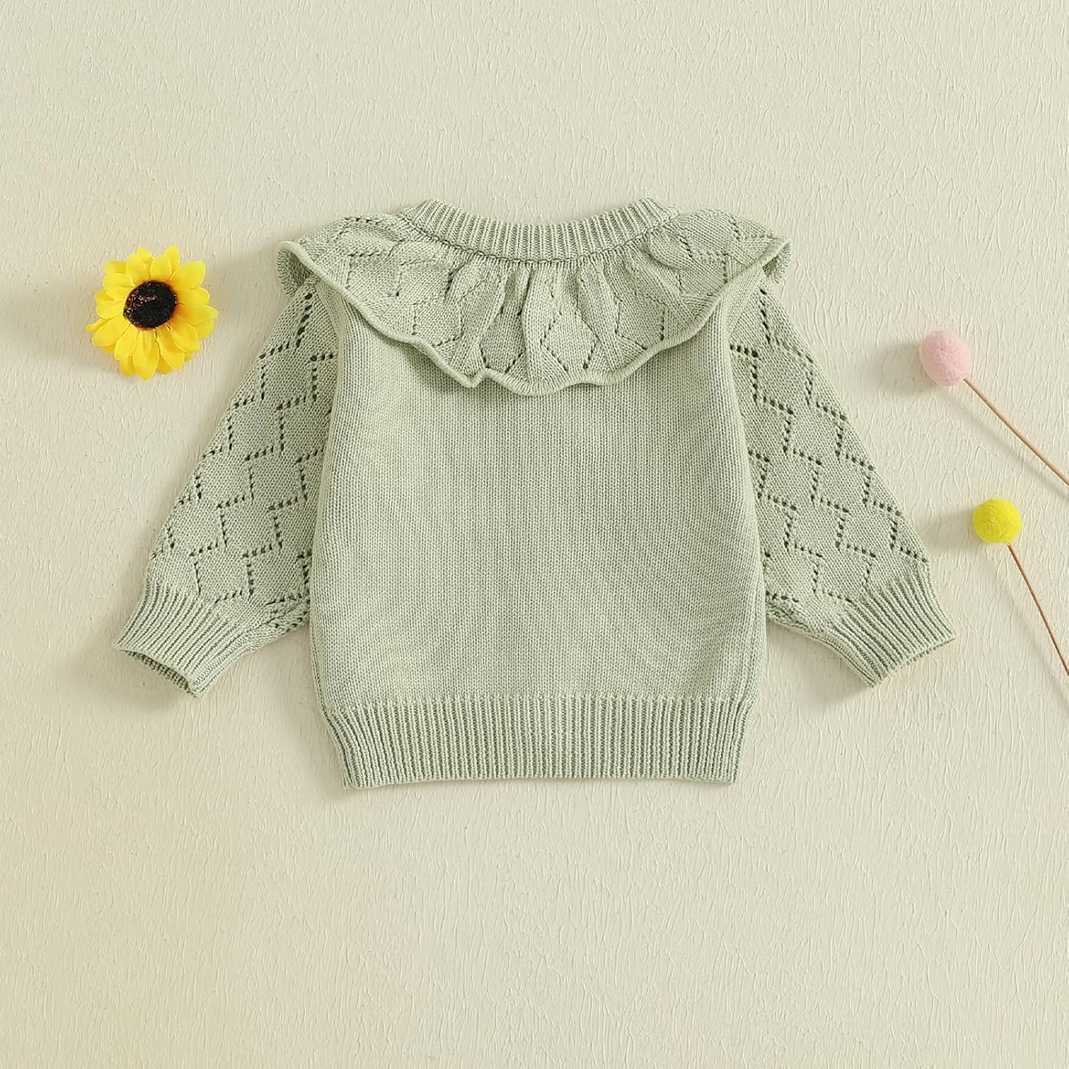 Toddler Baby Girl Lightweight Crewneck Cardigan Jacket Long Sleeve Open Front Sweater Casual Spring Fall Knitwear