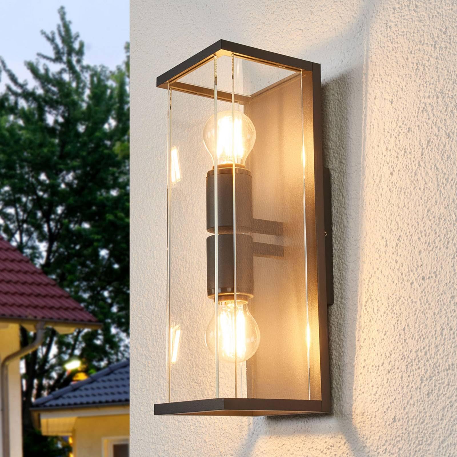 Lucande Applique da esterni (Moderno) colore Nero, in Alluminio applique lampada LED outdoor per facciata/parete terrazzo e balcone