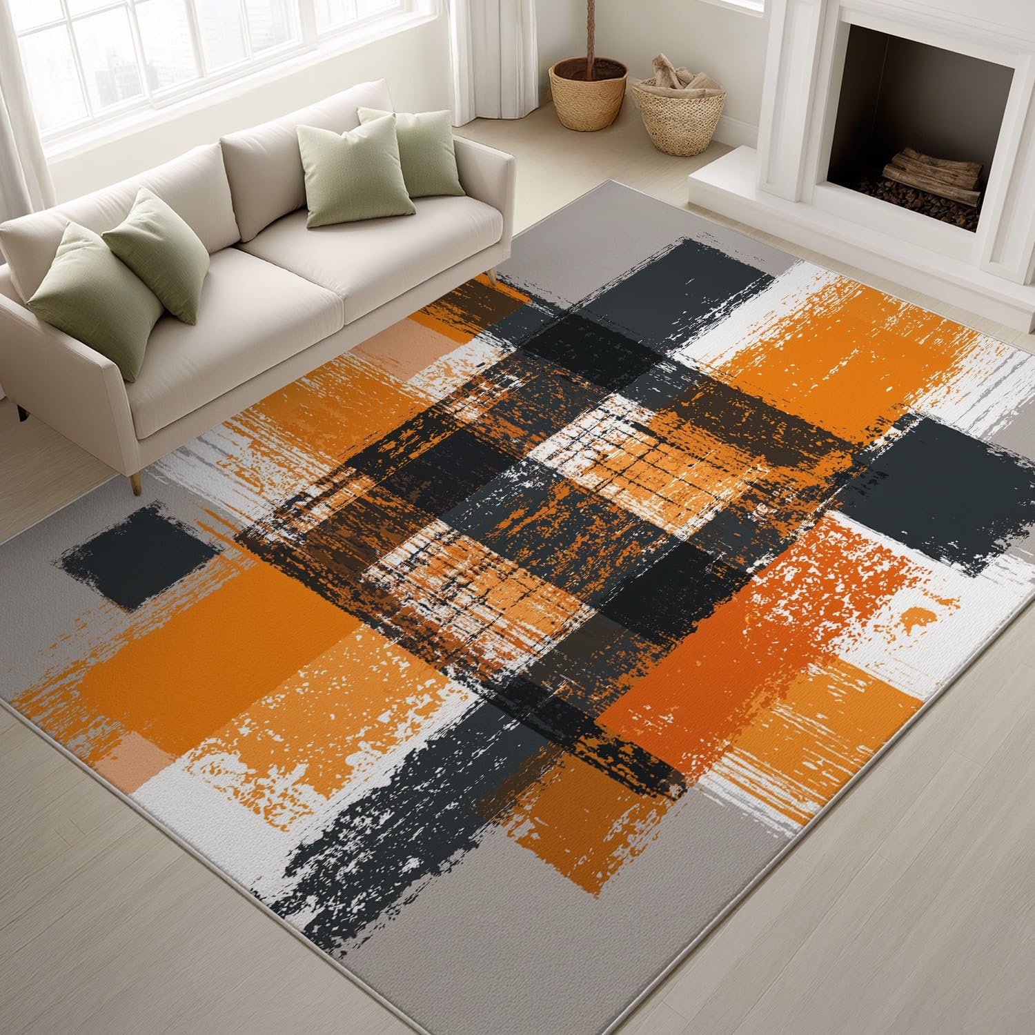 Generico 140 x 200 cm Dywan do salonu z krótkim włosiem, nowoczesny abstrakcyjny G geometryczny M otivo dywanik do sypialni, zmywalne dywaniki antypoślizgowe do salonu salonu łatwy do czyszczenia