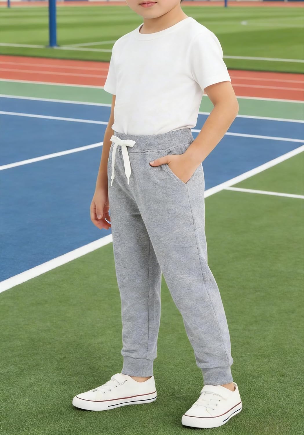 Girls Sweatpants 3-Pack | Kids Jogger Pants with Drawstring & Pockets | Soft Casual Pull On Pants for Toddler & Girls
