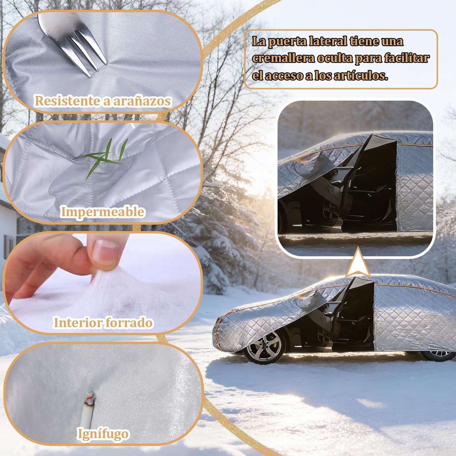 Funda Coche Antigranizo para Kia XCeed (2019-2026) Espesado de 7 Capas, Forro Suave, Transpirable, Antiviento, Impermeable, Tejido Oxford, Anti-UV, 4 Estaciones