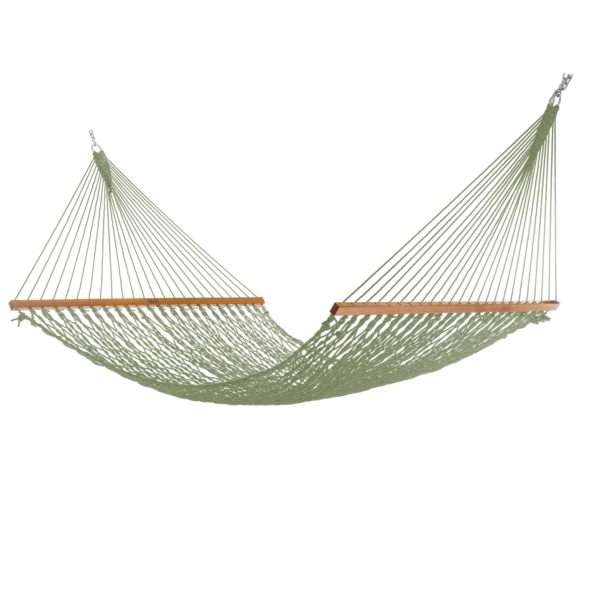 Nags Head HammocksNH14MDW Extra-Wide Meadow Duracord Rope Hammock with Free Extension Chains & Tree Hooks, Handcrafted in The USA, Accommodates 2 People, 450 LB Weight Capacity, 13 ft. x 60 in.