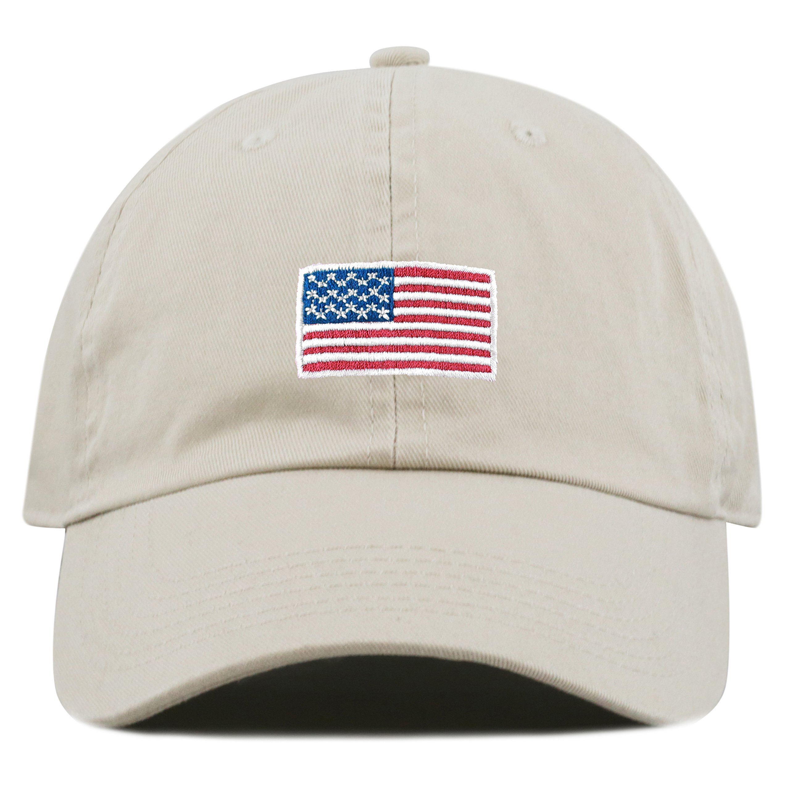 USA Flag & Embroidery Premium 100% Cotton Low Profile Adjustable Baseball Dad Cap