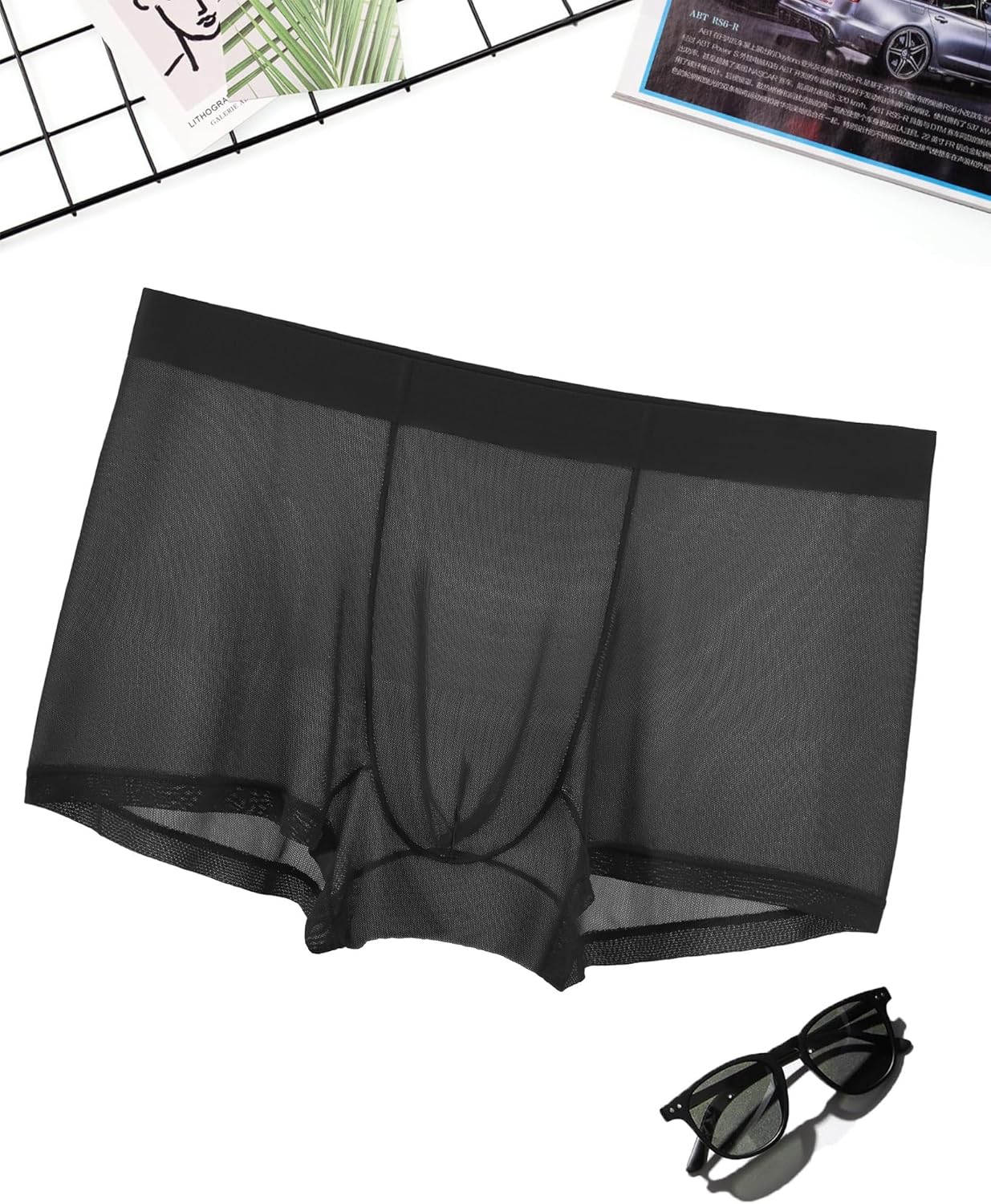 Avidlove Mens Underwear Trunk Breathable Mesh Boxer Briefs Sexy Lingerie Boxer Shorts for Men - Image 3