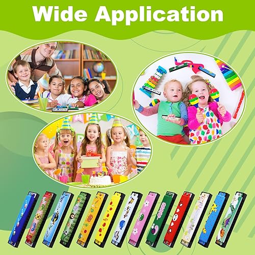 Miniatura 4 de GGSTDDUP 26 armónica para fiesta de cumpleaños de niños, armónica de 16 agujeros con doble fila, instrumento musical de 13 estilos para niños