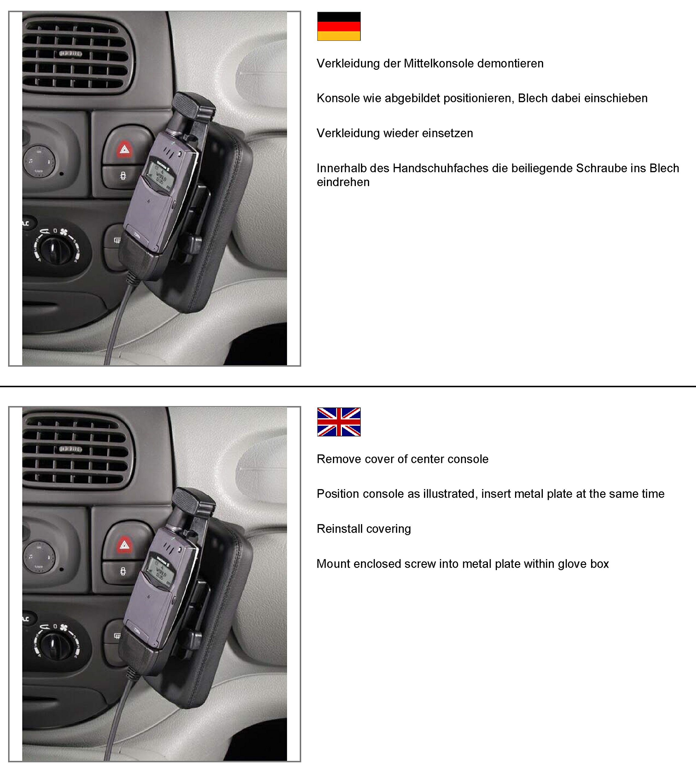 KUDA Uchwyt na telefon komórkowy pasujący do Renault Scenic/Renault Megane/Grand Tour – konsola telefoniczna do smartfonów, telefonów komórkowych, nawigacji i wielu innych – konsola ze sztucznej skóry