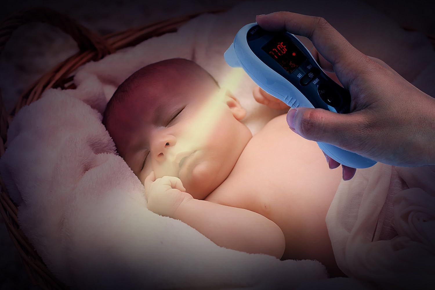 MOBI - Ultra Pulse Digital Thermometer - Ear & Forehead Indicator Pulse Rate Monitor Flashlight - Talking Digital Fever Monitor for Baby Kids & Adult : Health & Household