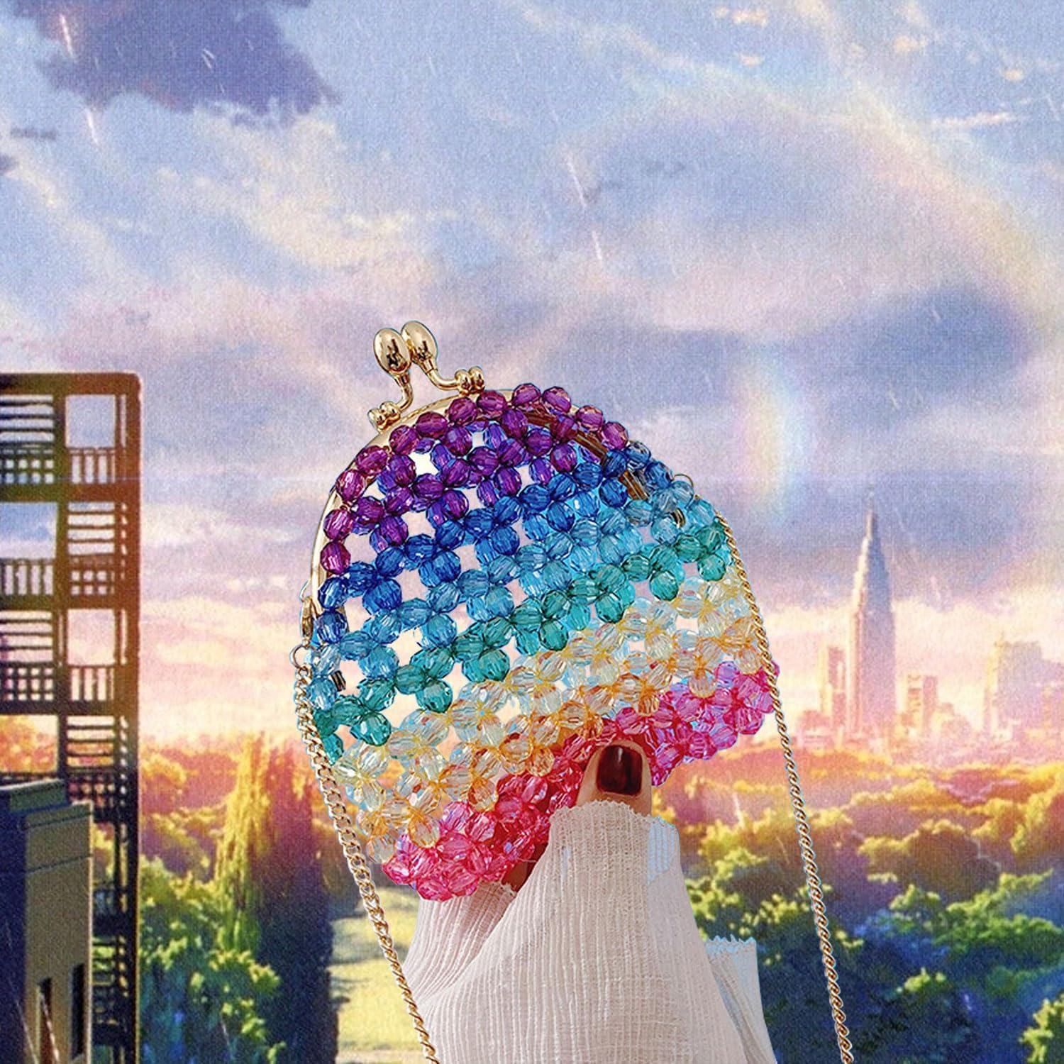 Dopamine girls bags, Dopamine wear, Women's beaded shoulder bags, crossbody bags, Beaded wallets, Evening party, Holiday preferred gift - Image 5