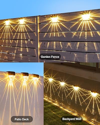 Miniatura 6 de Luces solares de cubierta para exteriores, impermeables, luces solares para cerca, del atardecer al amanecer, escaleras, luces de escalón, blanco