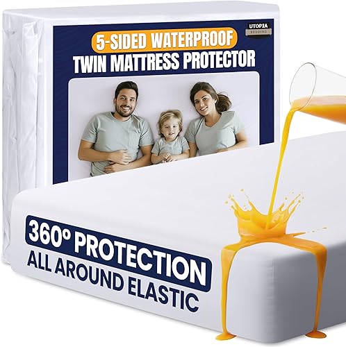Miniatura 19 de Utopia Bedding Protector de colchón impermeable de 5 lados tamaño Queen, funda de colchón transpirable de alta calidad, estilo ajustado con