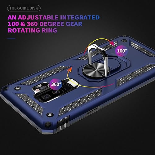 Miniatura 6 de YmhxcY Funda para Galaxy S9 Plus con 2 piezas protector de pantalla curvado 3D, soporte magnético para automóvil con anillo para Samsung Galaxy S9+