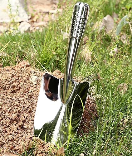 Miniatura 3 de Paleta de jardín de acero inoxidable resistente a la corrosión, pala de mano para jardín, pequeña jardinería, herramientas de mano para deshierbe,