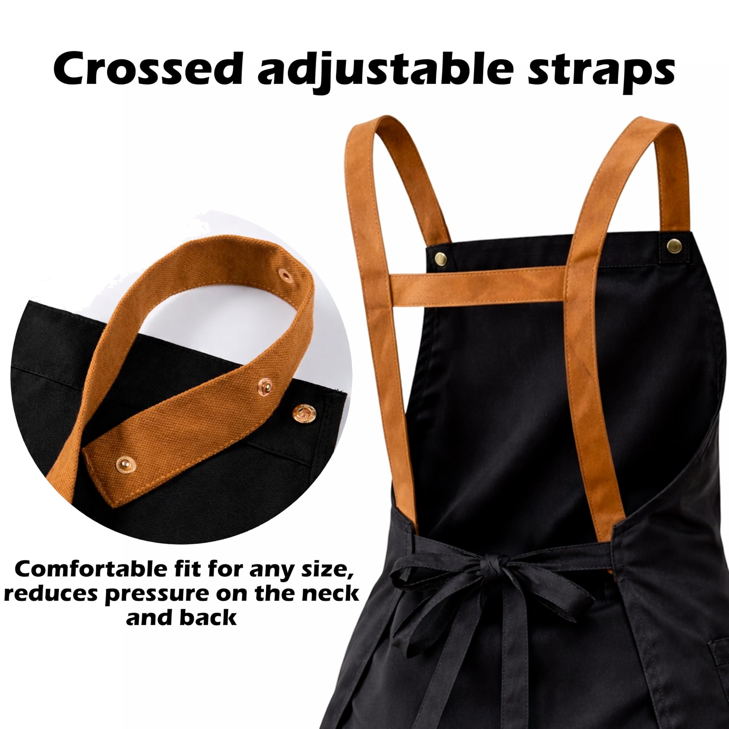 Delantal Cocina Mujer - Delantal Cocina Hombre - Mandiles De Cocina - Delantal Impermeable y Ajustable - Ideal Como Mandil Camarero Peluqueria Barbacoa o Jardinería – Para uso profesional y domestico - 4