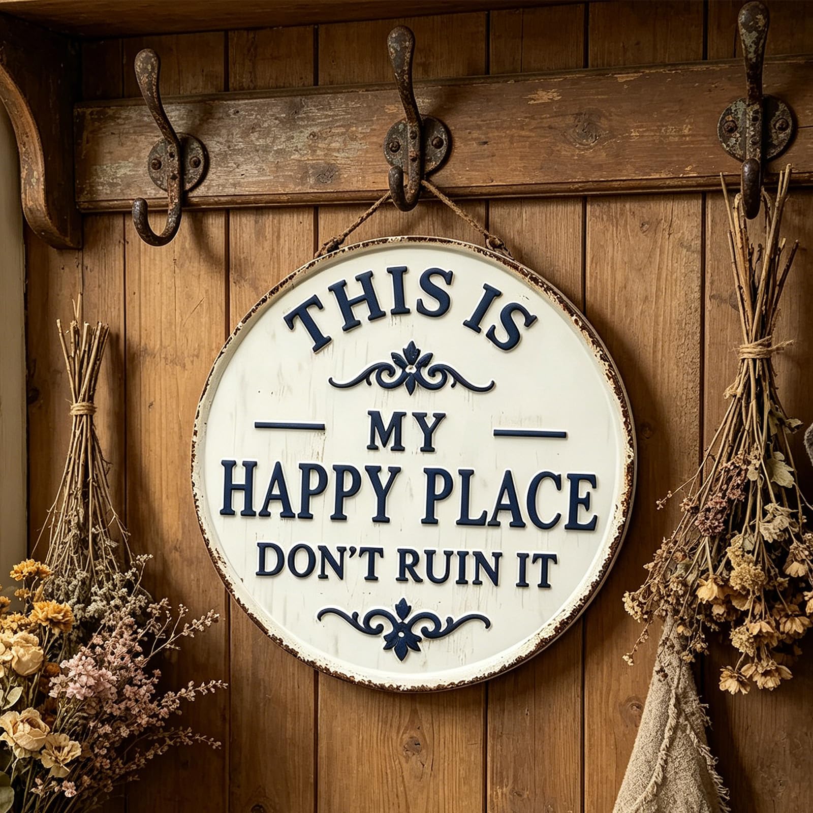 Metal Welcome Sign This Is My Happy Place Do Not Ruin It for Garden Wall Front Door Decor Metal Wall Sign