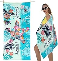 Vista 17 de cabanana Toalla de playa sin arena – Toalla de playa grande de gran tamaño a prueba de arena 70x35, toalla de piscina de microfibra grande de secado