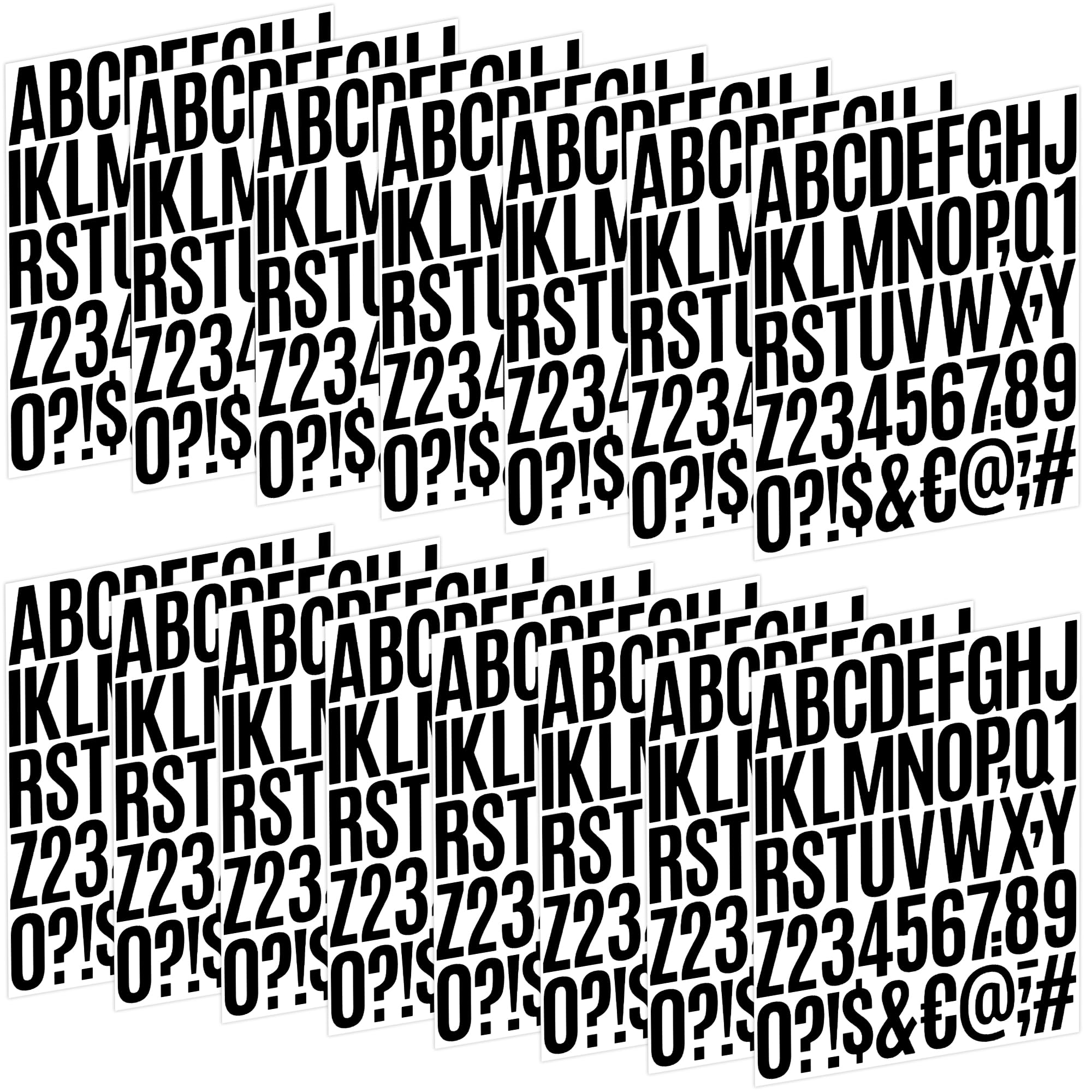 Letter Stickers 15 Sheets 750 PCS Alphabet Number Stickers 2 Inch Vinyl Self Adhesive Stick on Letters for Water Bottles Scrapbooking Cup Mailbox